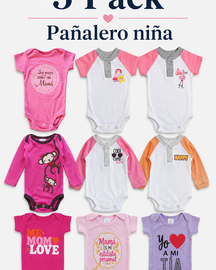 Pack. 5 Pañaleros niña