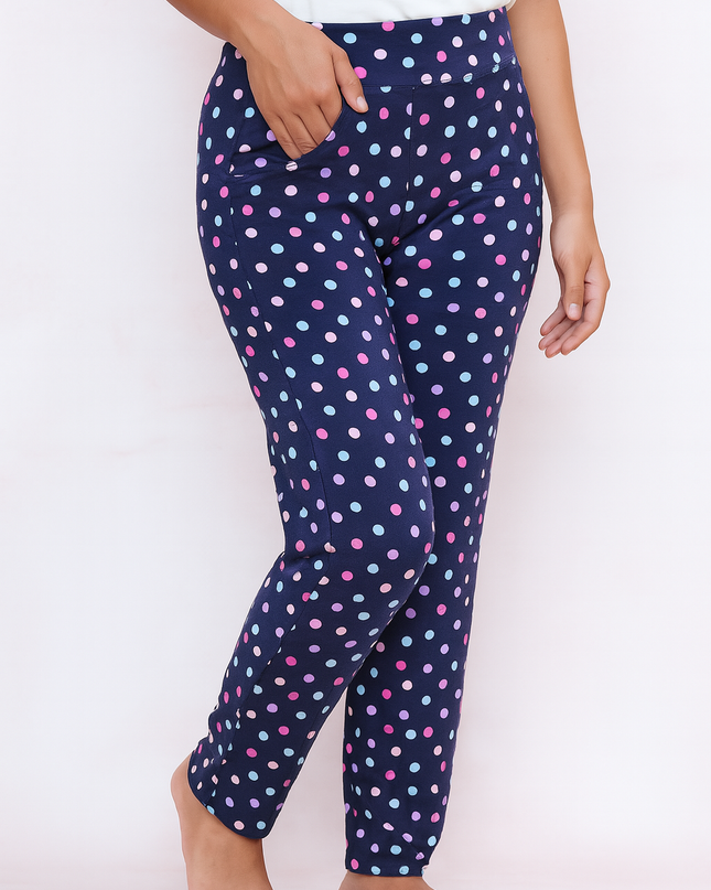 Pantalón de descanso dama. Puntos marino