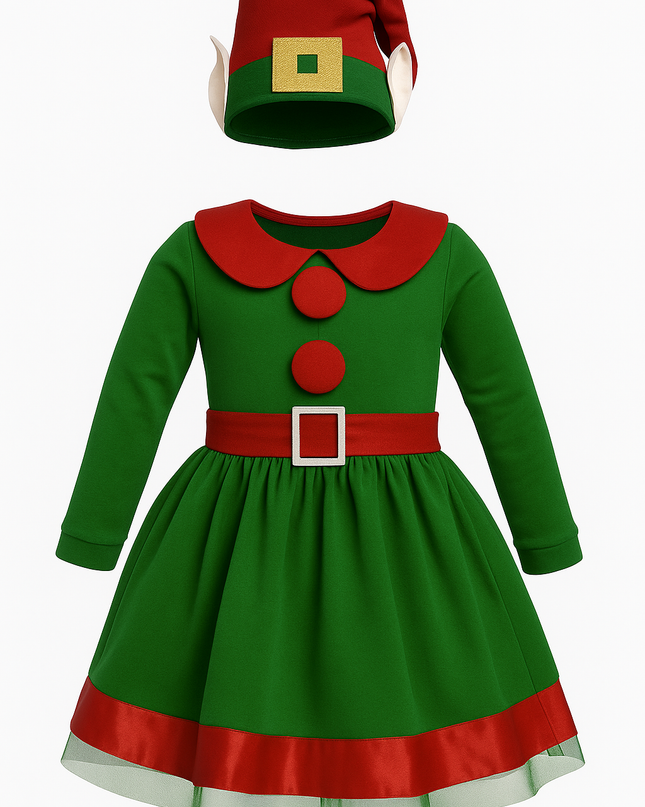 Vestido Duende gorrito. 2-8 años