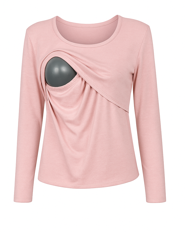 Blusa lactancia Manga Larga. Rosa claro