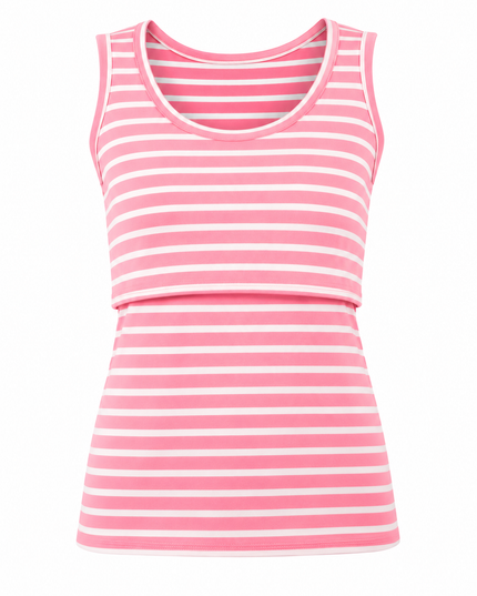 Blusa Tirante ancho Lactancia . Rayas rosa