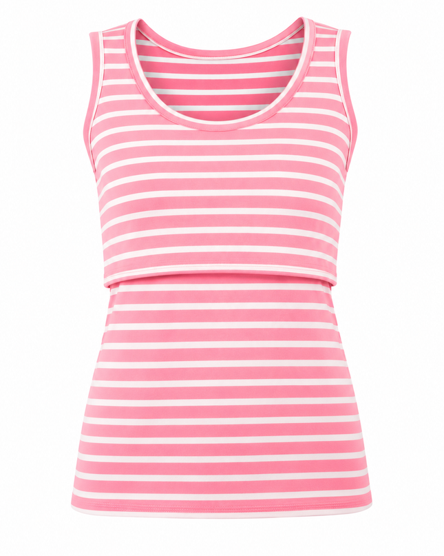 Blusa Tirante ancho Lactancia . Rayas rosa