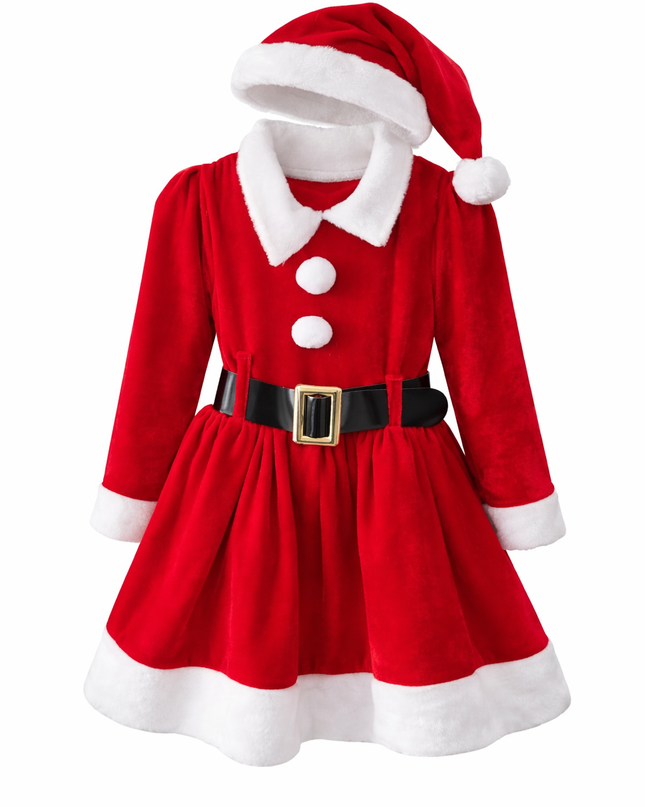 Vestido santa terciopelo. 2-8 años