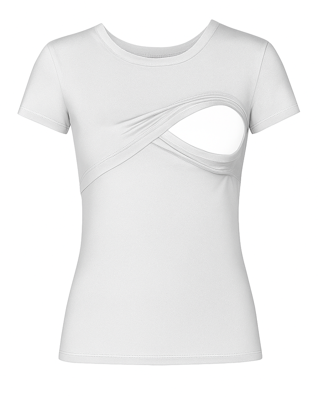 Blusa maternidad-lactancia. Blanco