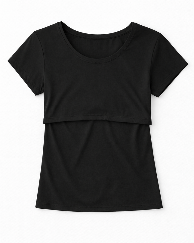 Blusa lactancia básica. Negro