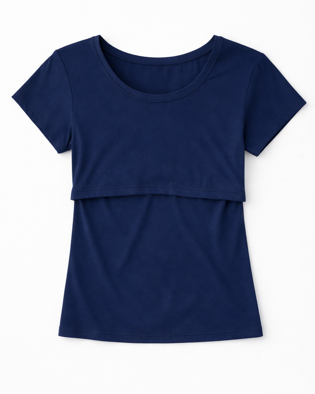 Blusa lactancia básica. Marino