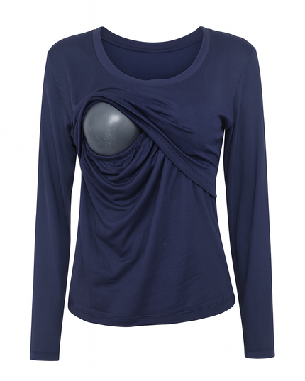Blusa lactancia Manga Larga. Marino