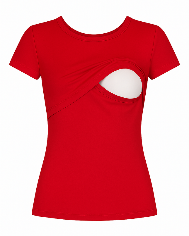 Blusa maternidad-lactancia. Roja