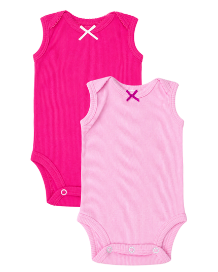 2 - Pack. Body camiseta sin mangas FIUSHA/ROSA