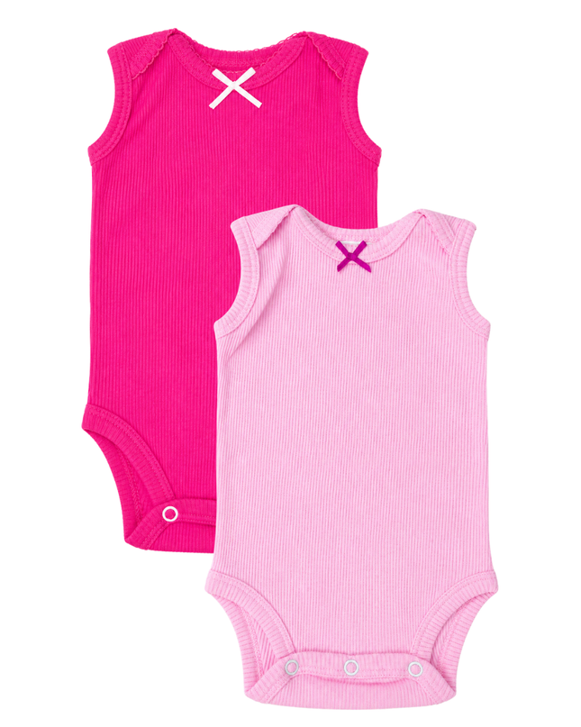 2 - Pack. Body camiseta sin mangas FIUSHA/ROSA