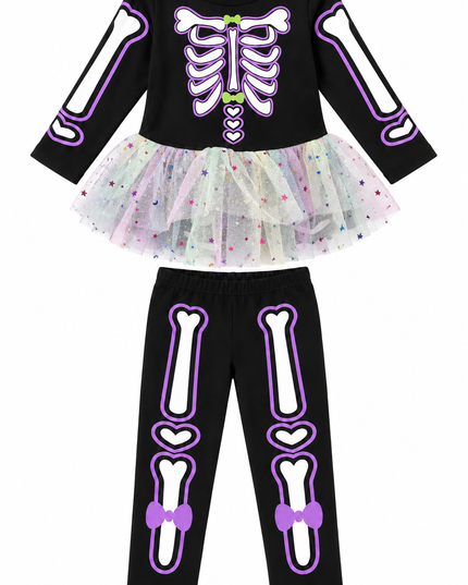 Conjunto 3-6 años . Huesitos Tul morado