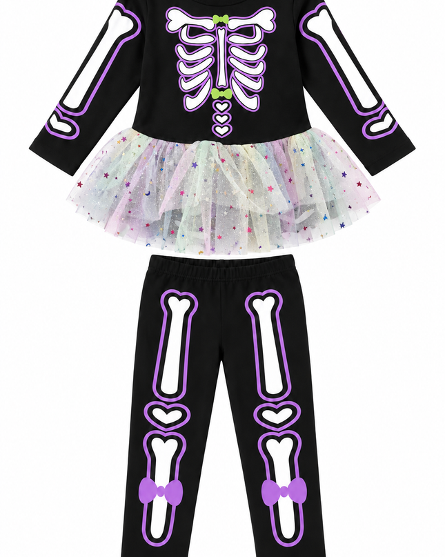 Conjunto 3-6 años . Huesitos Tul morado