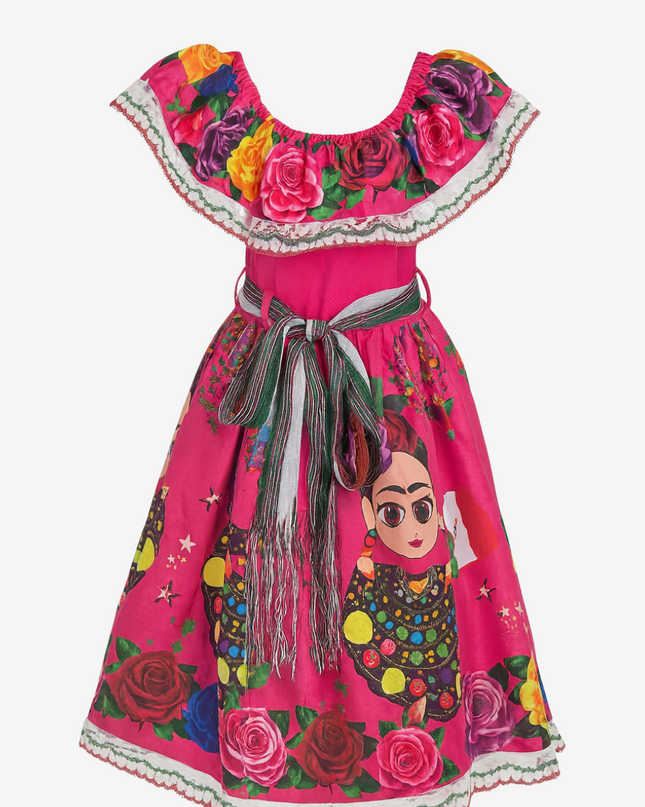 Vestido Campesina Fiusha 3 a 10 años. Fridita