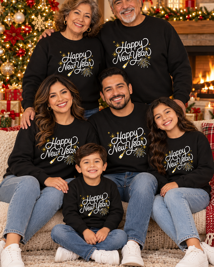 Sudadera afelpada Unisex. Happy new year champagne