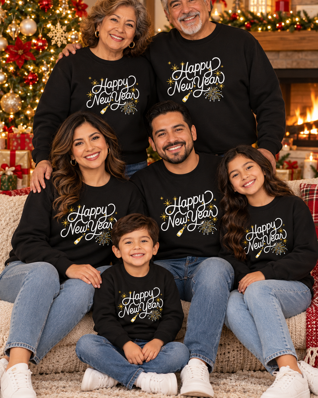Sudadera afelpada Kids 2 a 12 años. Happy new year champagne