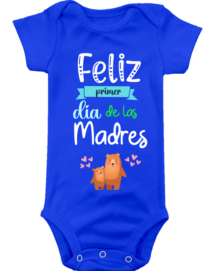 Pañalero Manga Corta niño. Feliz primer día de las madres osos