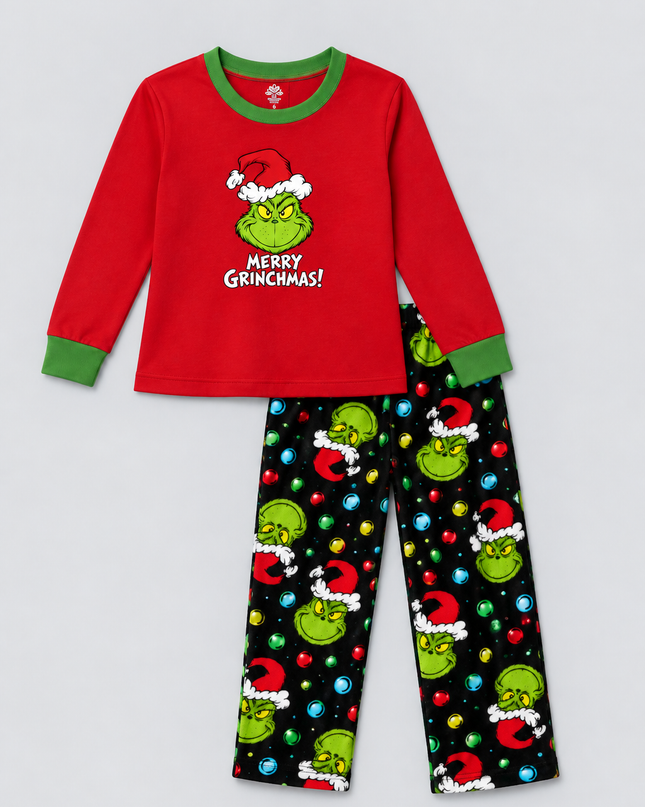 Pijama Flanel 1 a 16 años. Grinchy Esferas