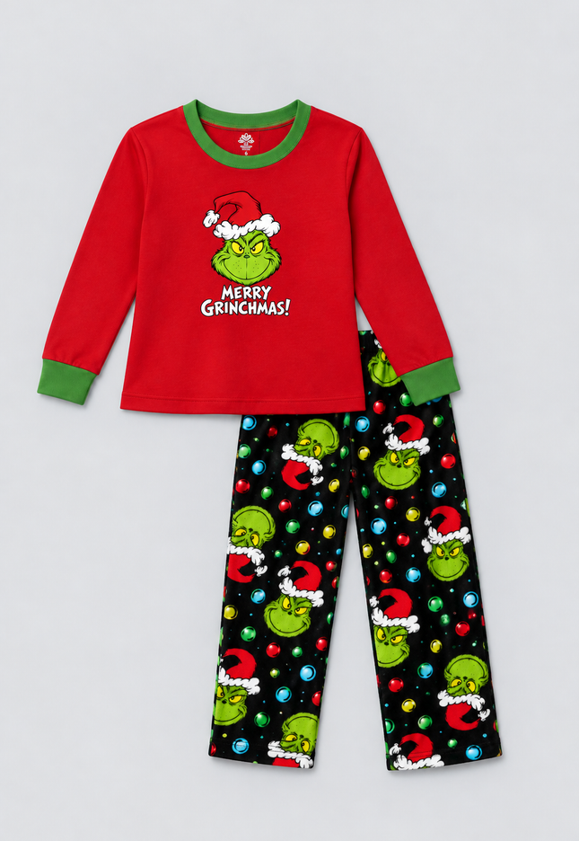 Pijama Flanel 1 a 16 años. Grinchy Esferas