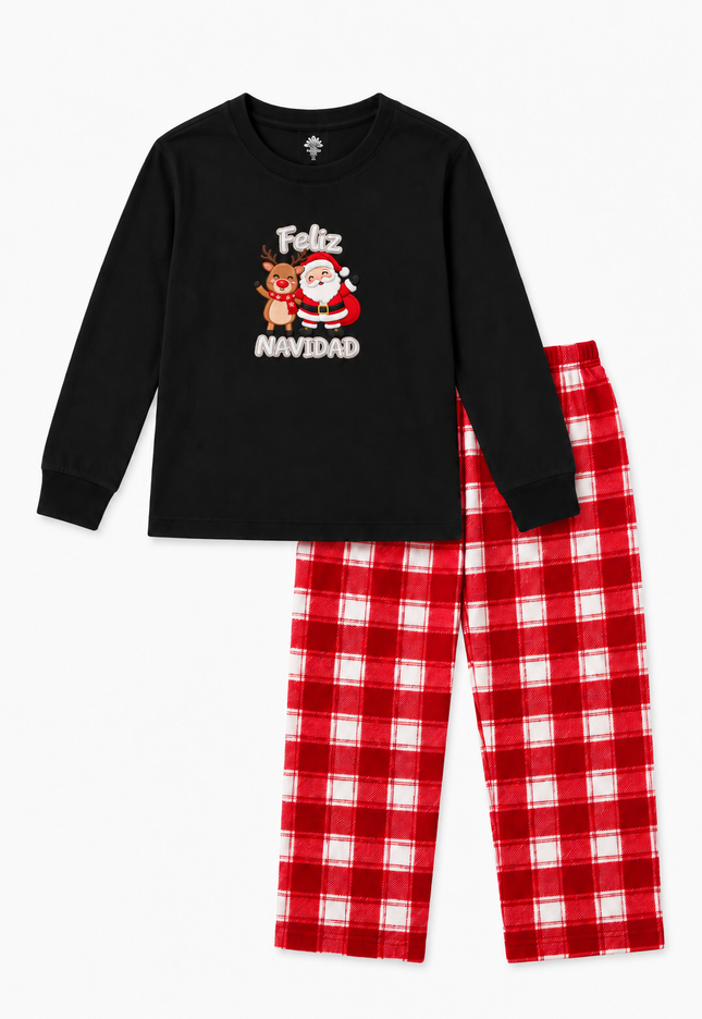 Pijama Flanel 1 a 16 años. Santa y Reno