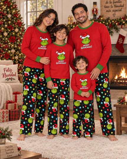 Pijama Flanel 1 a 16 años. Grinchy Esferas
