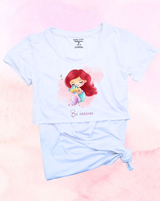 Blusa maternidad-lactancia mc estampada. Baby Ariel