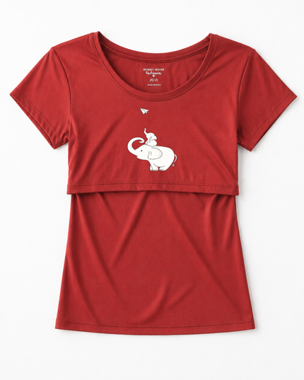 Blusa lactancia estampada. Elefantitos