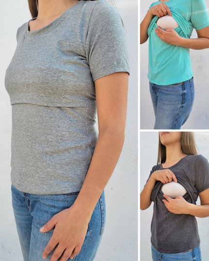 Promo 2 Blusas lactancia algodón valenciana