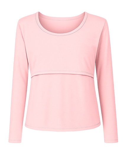 Blusa lactancia Manga Larga. Rosa claro