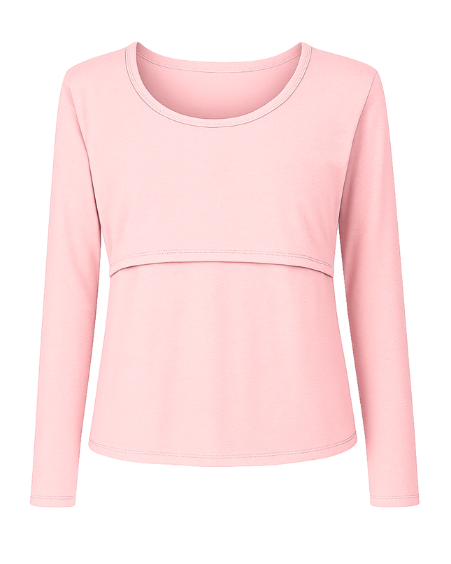 Blusa lactancia Manga Larga. Rosa claro