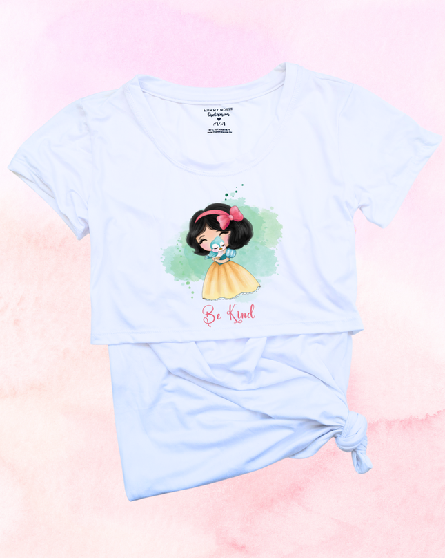 Blusa maternidad-lactancia mc estampada. Baby Blancanieves