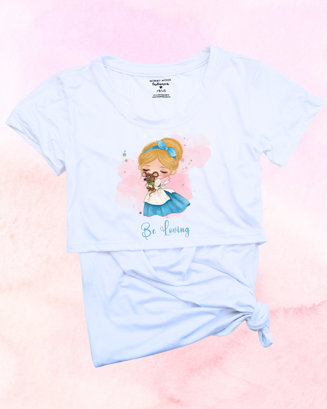 Blusa maternidad-lactancia mc estampada. Baby Cenicienta