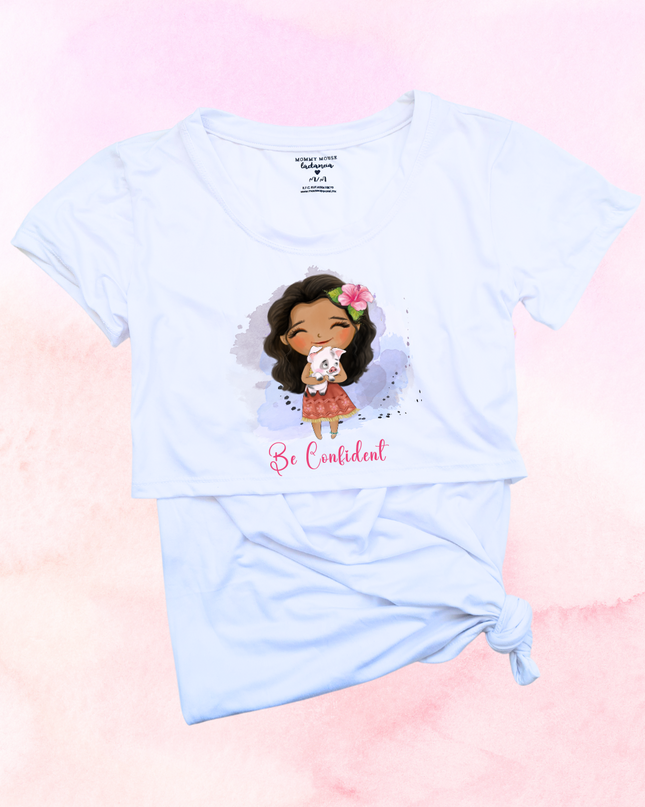 Blusa maternidad-lactancia mc estampada. Baby Moana