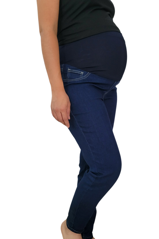 Pantalón de Mezclilla Maternidad. Azul oscuro