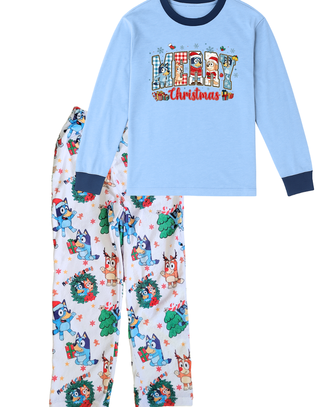 Pijama Flanel Caballero. Bluey Navidad Mágica
