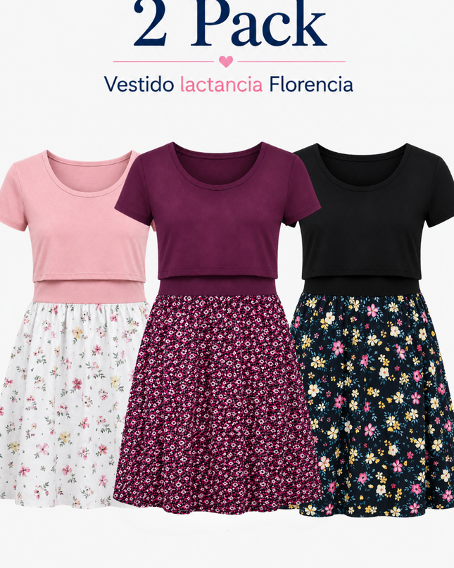 Pack. 2 Vestidos Lactancia Florencia