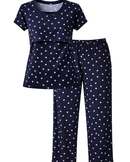 Pijama lactancia mc. Hearts Navy