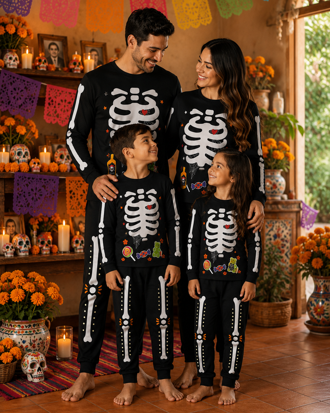 Pijama Caballero. Esqueleto Día de muertos (PREVENTA)