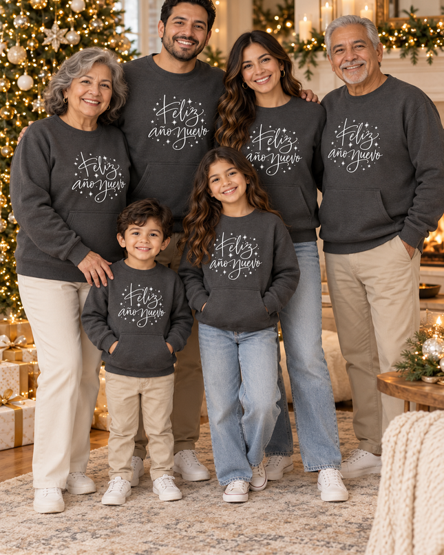 Sudadera afelpada Kids 2 a 12 años. Feliz año nuevo estrellas