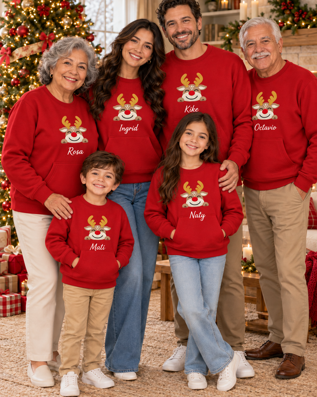 Sudadera afelpada Unisex. Reno Nombre
