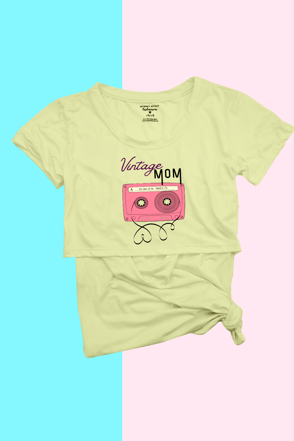Blusa maternidad-lactancia mc estampada. Vintage mom