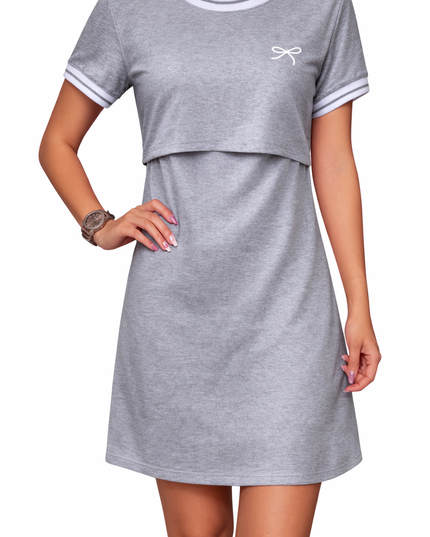 Vestido cuello deportivo Lactancia. Gris jaspe