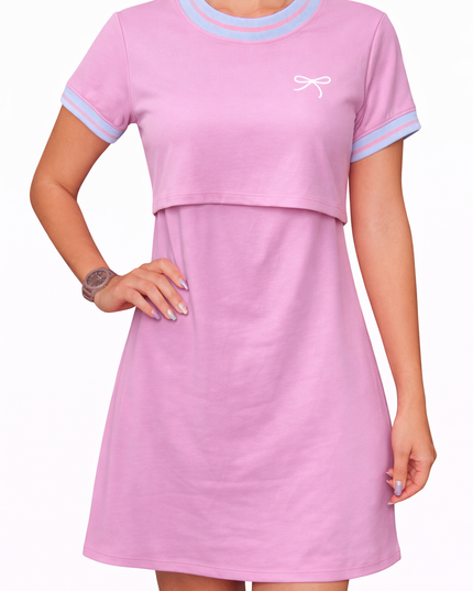 Vestido cuello deportivo Lactancia. Pink