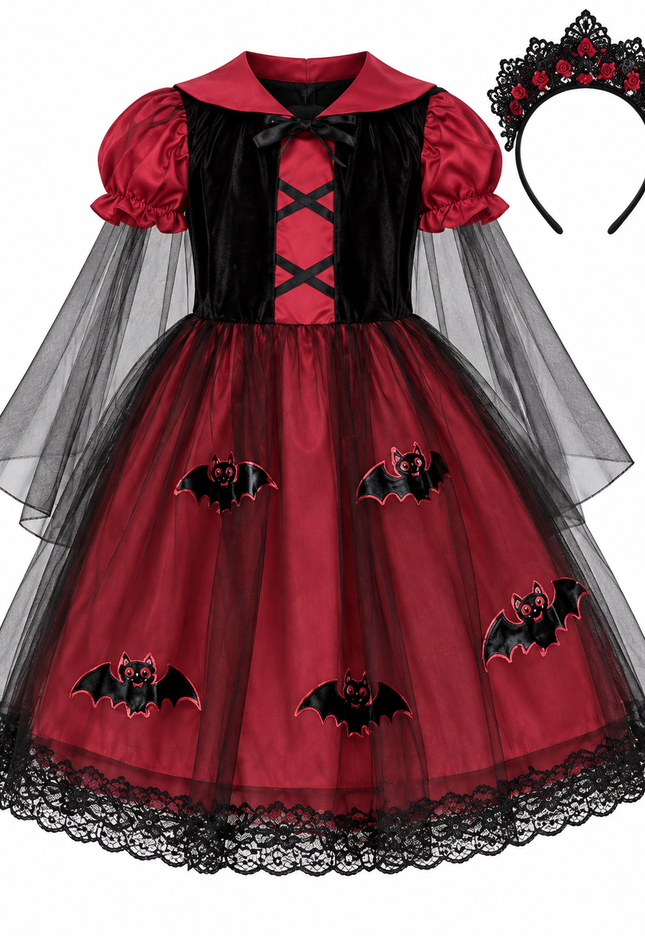 Vestido Vampira. 3 a 10 años