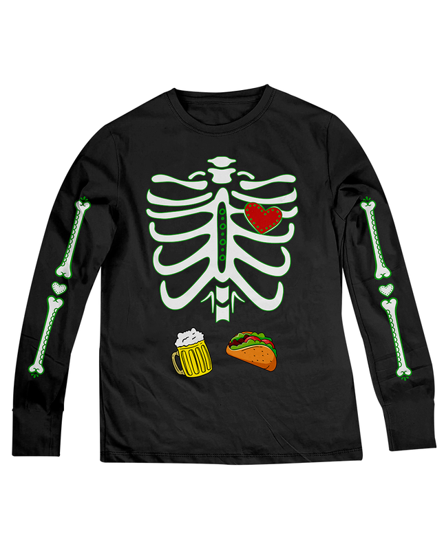 Playera Caballero ML. Catrin chela y tacos