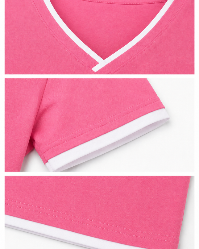 Blusa de Lactancia Doble V. Fresa liso
