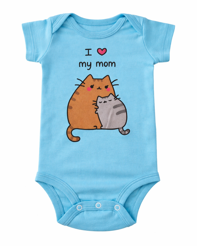 Pañalero Manga Corta Unisex. I love mom gatitos