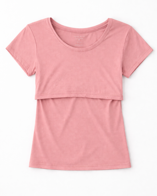 Blusa básica lactancia. Palo de rosa
