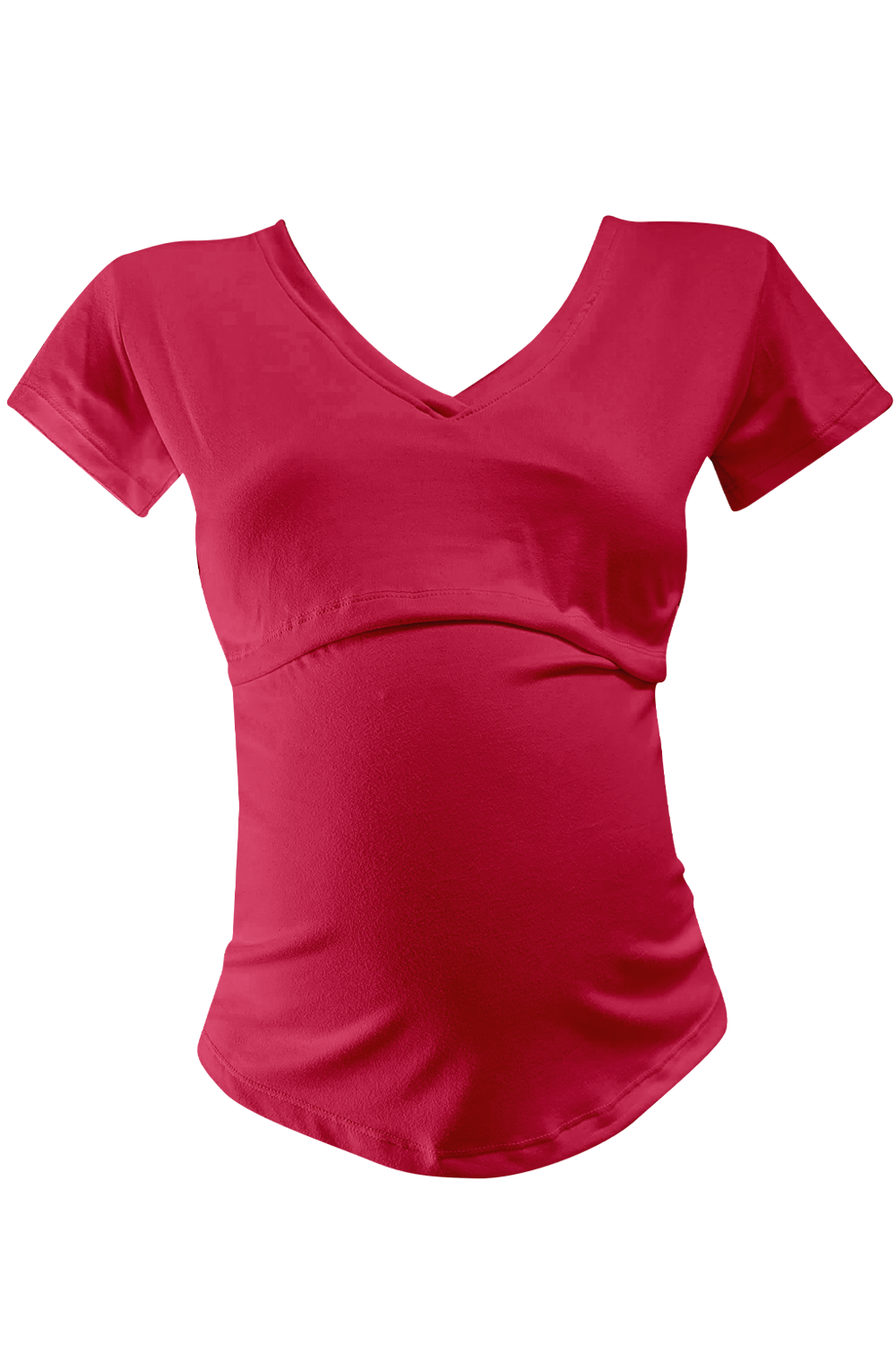 Blusa cuello V maternidad-lactancia. Rojo