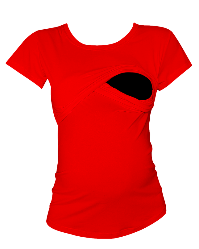 Blusa maternidad-lactancia. Roja