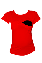 Blusa maternidad-lactancia. Roja